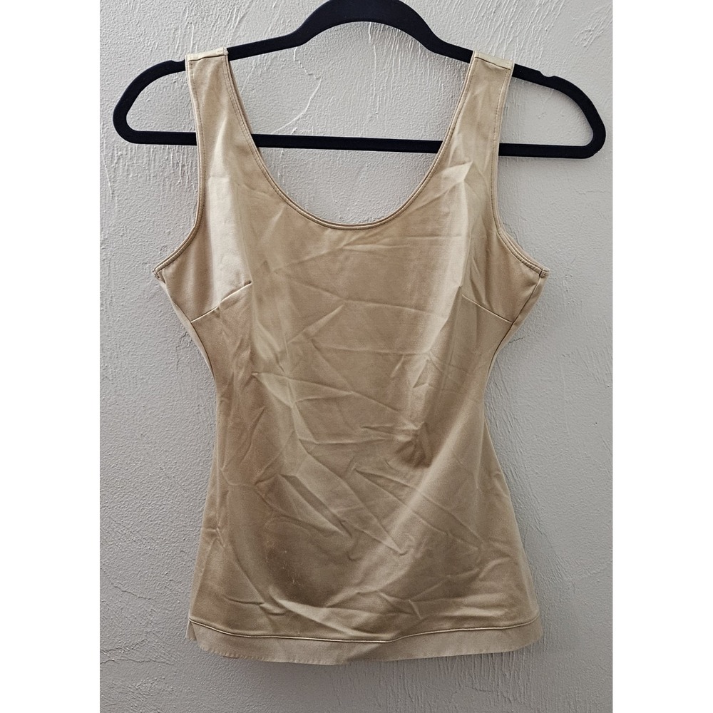 Spanx Tank Top Women's Size Large Bodyshaping Nude Nylon Shapewear *Please Read